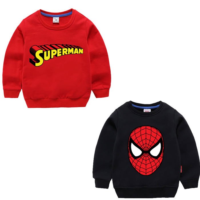 Red Superman & Black Spiderman Sweatshirt